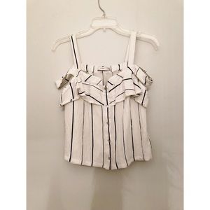 Black & White Stripped Off the Shoulder Top